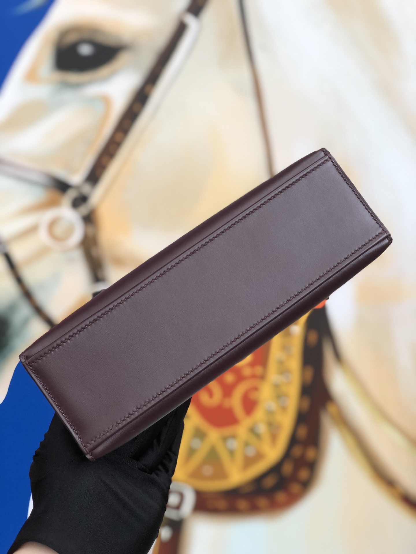 에르메스 미니 켈리백22 보르도 금장